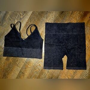Medium biker shorts and brami set
